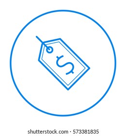 Tag isolated minimal single flat linear icon for application and info-graphic. Sale line vector icon for websites and mobile minimalistic flat design.