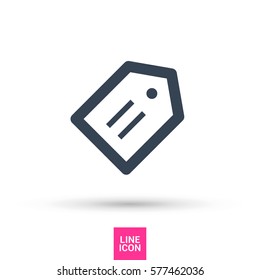 Tag isolated minimal single flat linear icon for application and info-graphic. Sale line vector icon for websites and mobile minimalistic flat design.