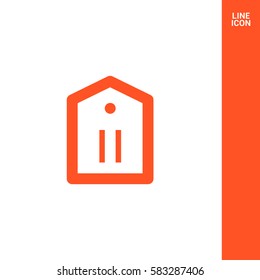 Tag isolated minimal single flat linear icon for application and info-graphic. Sale line vector icon for websites and mobile minimalistic flat design.