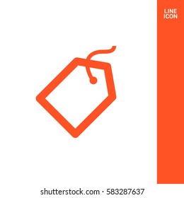 Tag isolated minimal single flat linear icon for application and info-graphic. Sale line vector icon for websites and mobile minimalistic flat design.