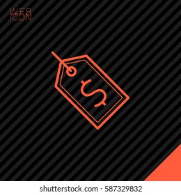 Tag isolated minimal single flat linear icon for application and info-graphic. Sale line vector icon for websites and mobile minimalistic flat design.