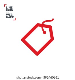 Tag isolated minimal single flat linear icon for application and info-graphic. Sale line vector icon for websites and mobile minimalistic flat design.