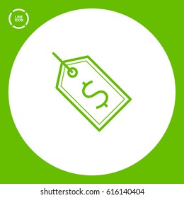Tag isolated minimal single flat linear icon for application and info-graphic. Sale line vector icon for websites and mobile minimalistic flat design.