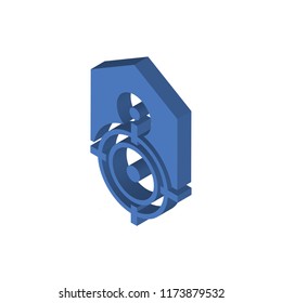 Tag isometric left top view 3D icon