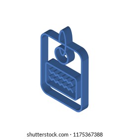 Tag isometric left top view 3D icon