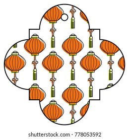 tag japanese lantern decoration pattern