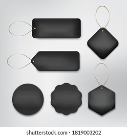 Tag label basic set color Black on Background white