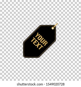 Tag Label Flat Icon for Business with Black Gold