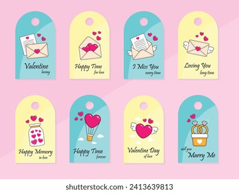 tag label gift card love heart for valentine day or wedding celebration festival 