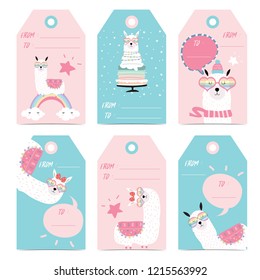 Tag and label with head,cake,star,heart glasses and bubble