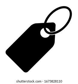 Tag label icon isolated on white background. Empty symbol, flat button, vector illustration