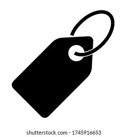 Tag label icon isolated on white background. Empty symbol, flat button, vector illustration