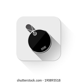 Tag label icon With long shadow over app button