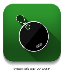 Tag label icon With long shadow over app button