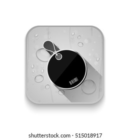 Tag label icon With long shadow over app button