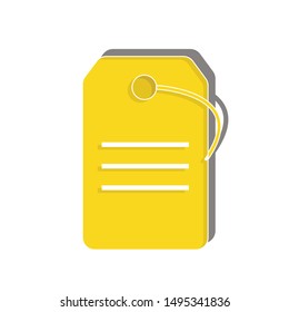 Tag label icon on white background. Flat vector illustration for web page.