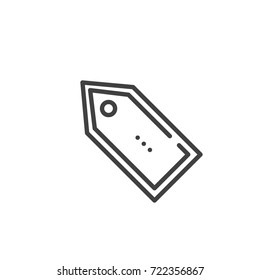 Tag label line icon, outline vector sign, linear style pictogram isolated on white. Symbol, logo illustration. Editable stroke