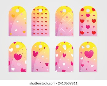 etiqueta de etiqueta de amor patrón de corazón para el día de San Valentín o festival de celebración de bodas