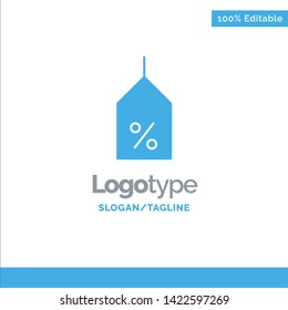 Tag, Label, Off, Logistic Blue Solid Logo Template. Place for Tagline