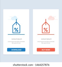 Tag, Label, Off, Logistic  Blue and Red Download and Buy Now web Widget Card Template. Vector Icon Template background