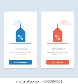 Tag, Label, Off, Logistic  Blue and Red Download and Buy Now web Widget Card Template