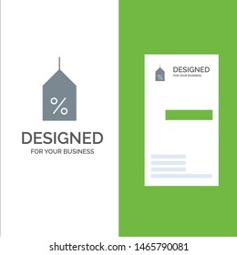 Tag, Label, Off, Logistic Grey Logo Design and Business Card Template. Vector Icon Template background