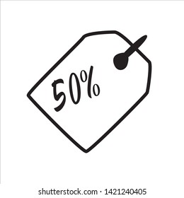 tag label price icon, isolated illustration