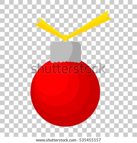 Tag or Label, Red Christmas Ball at Transparent Effect Background
