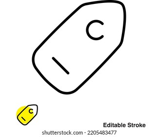 Icono de contorno del vector de etiqueta de etiqueta