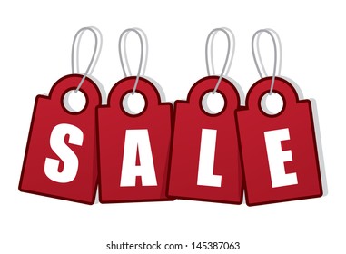 Tag letters spelling out SALE 