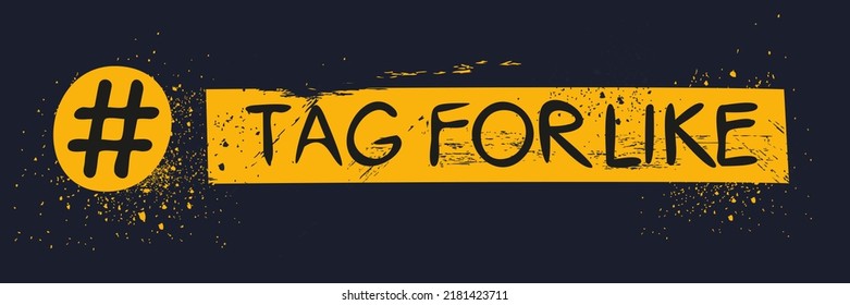(Tag For Like) Hashtag-Text, Vektorgrafik.