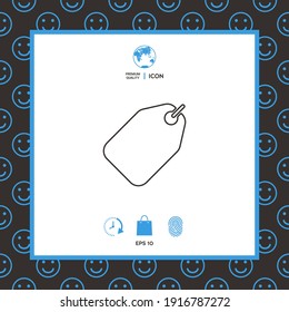Icono de línea de etiqueta, elementos para su diseño