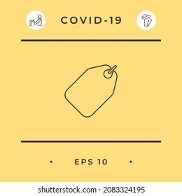 Icono de línea de etiqueta, elementos para su diseño