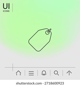 Icono de la línea de la etiqueta, Elementos para su diseño