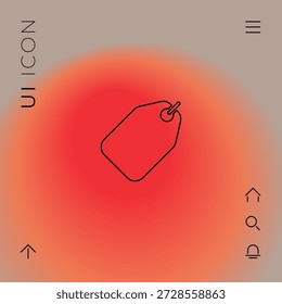 Icono de la línea de la etiqueta, Elementos para su diseño