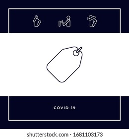 Icono de línea de etiqueta. Elementos gráficos para el diseño