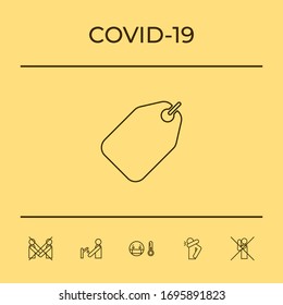 Icono de línea de etiqueta. Elementos gráficos para el diseño
