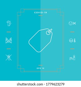 Icono de línea de etiqueta. Elementos gráficos para su diseño