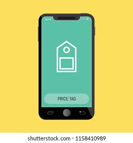 Tag Line Icon on Mobile Screen.
