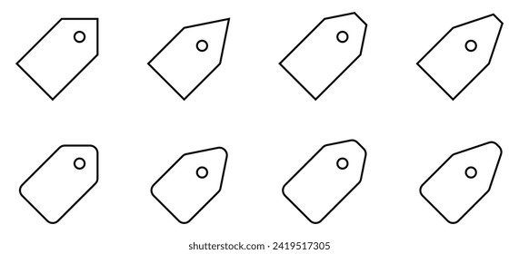 conjunto de iconos de la línea de etiquetas. vector aislado en fondo blanco. diseño para app, web. ilustración de tema de negocios