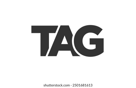 PLANTILLA de diseño de logotipo TAG con texto fuerte y moderno en negrita. Logotipo de Vector inicial basado en tipografía simple y mínima. Identidad de empresa de moda ideal para la presencia de la marca de las empresas.