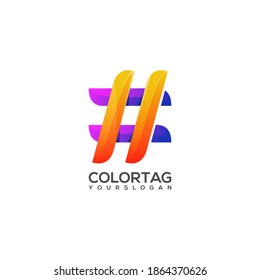 Etiqueta Gradiente de logotipo de etiqueta colorida Resumen Vector de diseño