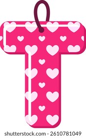 Tag Love Letter Vector Element Alphabet T