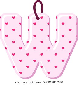 Tag Love Letter Vector Element Alphabet W
