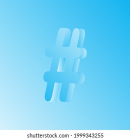 Tag Mark or Hashtag 3D Vector, Flat Icon fix for business or web requirement