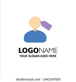 Tag, Mark, Mane, Work Business Logo Template. Flat Color