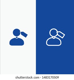 Tag, Mark, Mane, Work Line and Glyph Solid icon Blue banner Line and Glyph Solid icon Blue banner