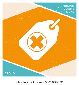 Tag with a medical cross