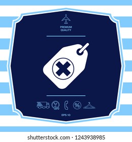 Tag with a medical cross. Graphic elements for your design