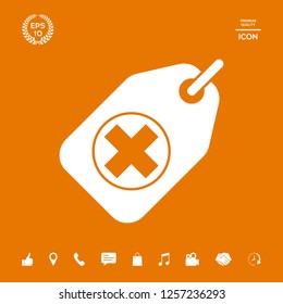 Tag with a medical cross. Graphic elements for your design